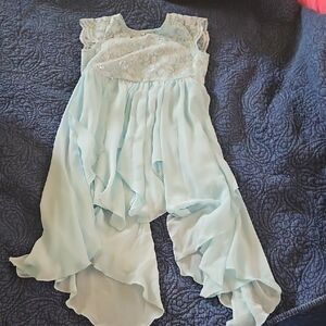 Elegant Light Blue Lace Dress